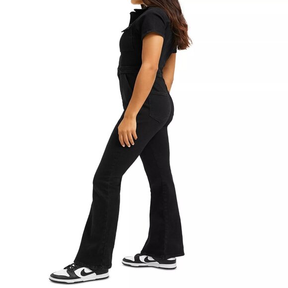 180$ Good American Fit For Success Bootcut Denim Jumpsuit Women's Size XXL Black - Picture 3 of 4